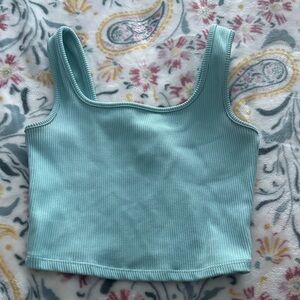 Wild Fable Ribbed Crop Top - Aqua